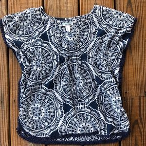 Old Navy* Navy and White Bandanna Top-M